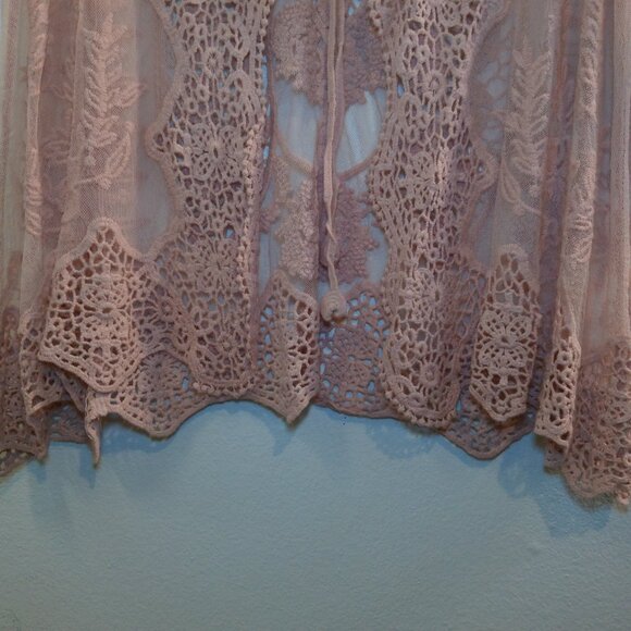 Forgotten Grace Womens Kimono Mauve Rose Sheer Lace Size 2X - Picture 4 of 9
